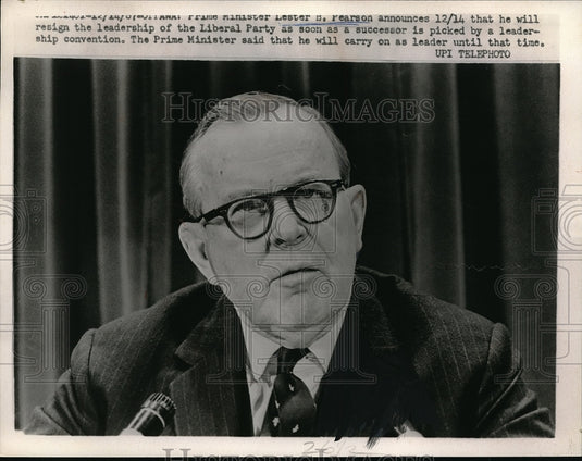 1967 Lester B Pearson Leader of Liberal Party - Historic Images