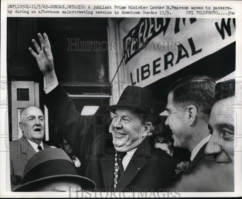 1965 Prime Minister Lester Pearson in Dundas, Canada - Historic Images