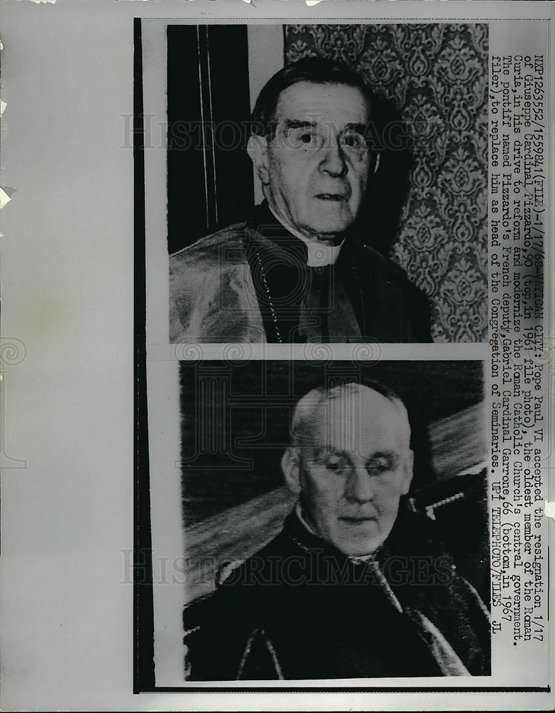 1968 Press Photo Pope Paul VI &amp; Cardinal Pizzardo The Oldest Of The Roman Curia-Historic Images