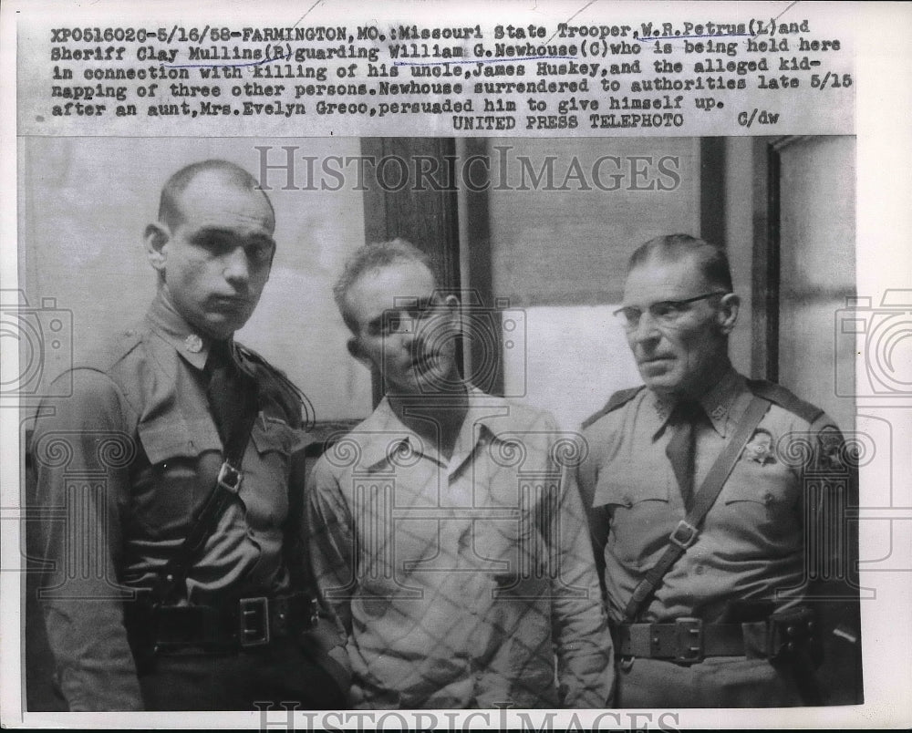 1958 State Trooper W. Petrus, Sheriff C. Mullins, W. Newhouse - Historic Images