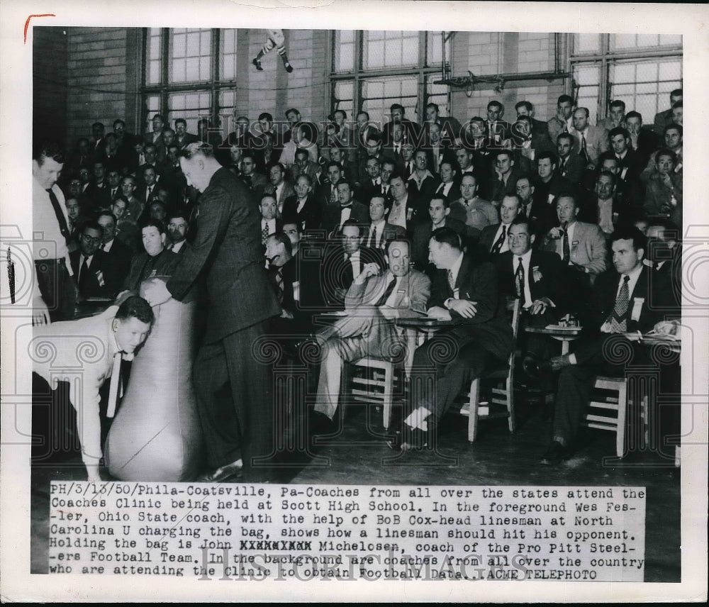 1950 Coaches Clinic being held at Scott High School, Philadelphia-Historic Images