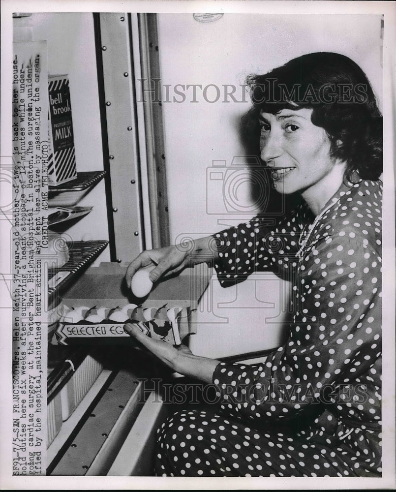 1951 Press Photo Helen Keith 6 Weeks After Hear Surgery - Historic Images