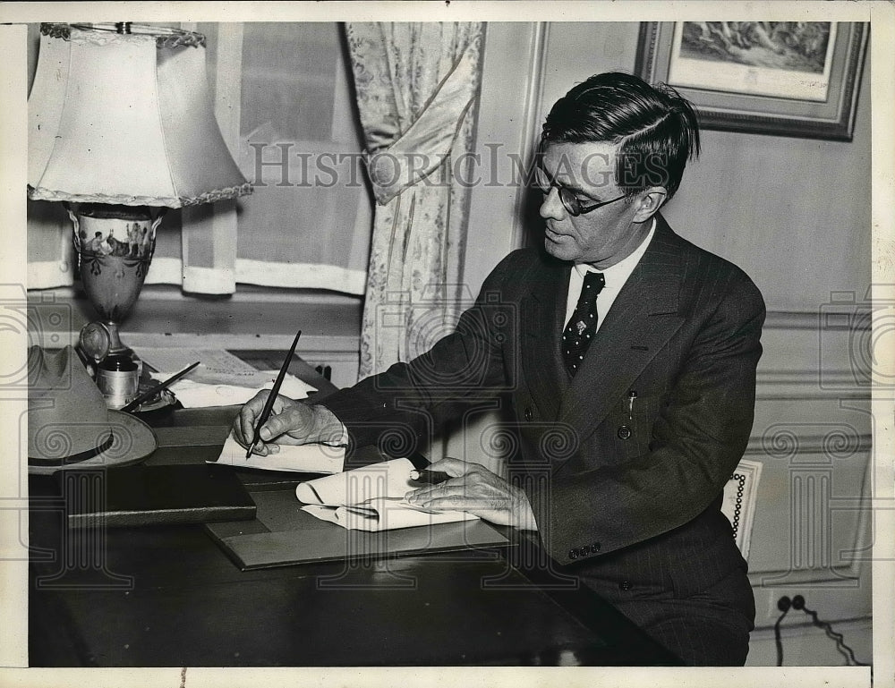 1935 Press Photo Governor Eugene Talmadge in New York - Historic Images