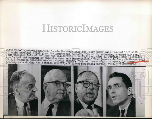 1964 Lennox McLendon Sen. Carl Curtis John Williams Senate Hearings - Historic Images