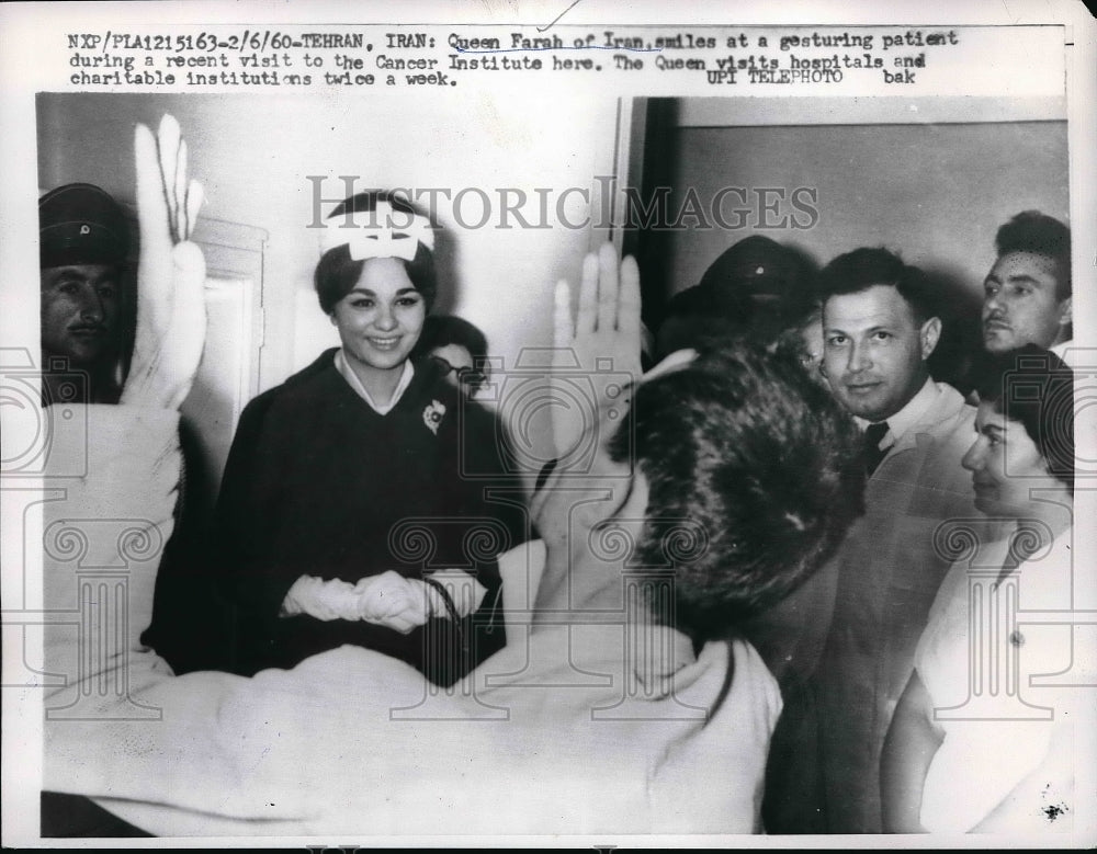 1960 Queen Farah of Iran Visits Cancer Institute in Tehran - Historic Images