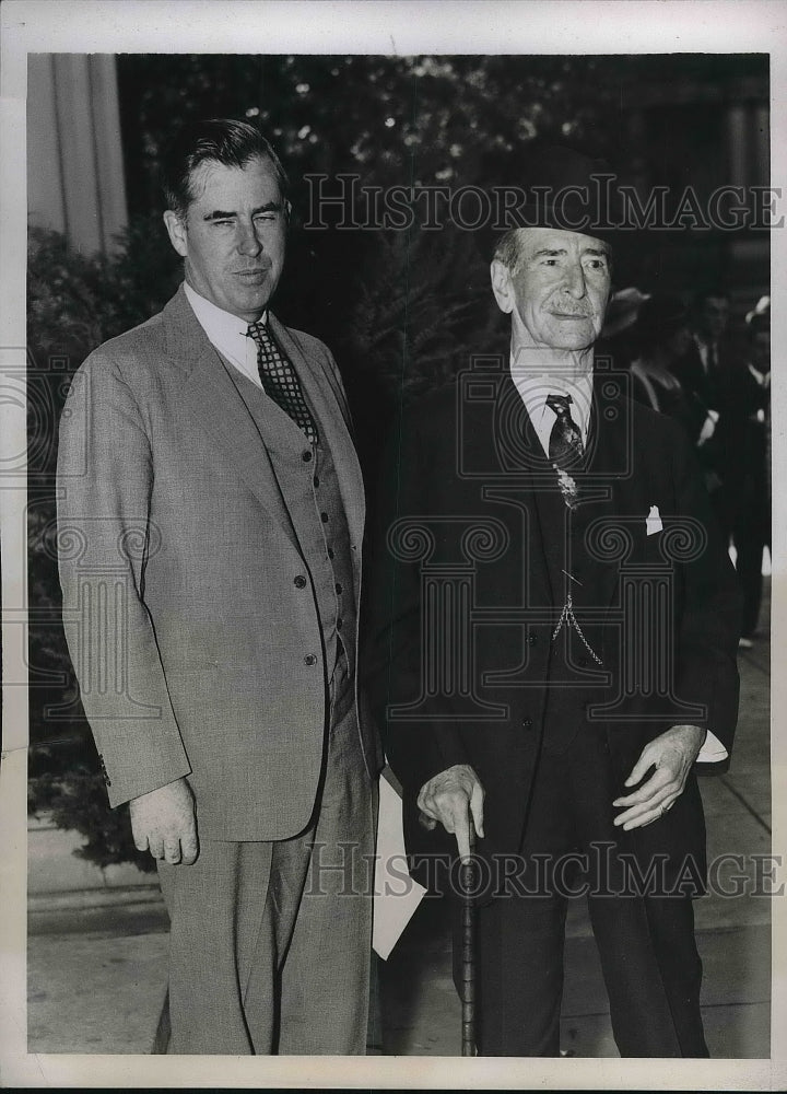 1937 Press Photo Secretary Of Agriculture Henry Wallace & Navy Secretary - Historic Images