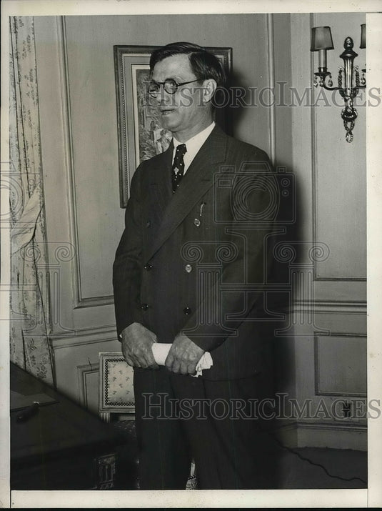 1935 Press Photo Georgia Governor Eugene Talmadge At Waldorf Astoria Hotel - Historic Images