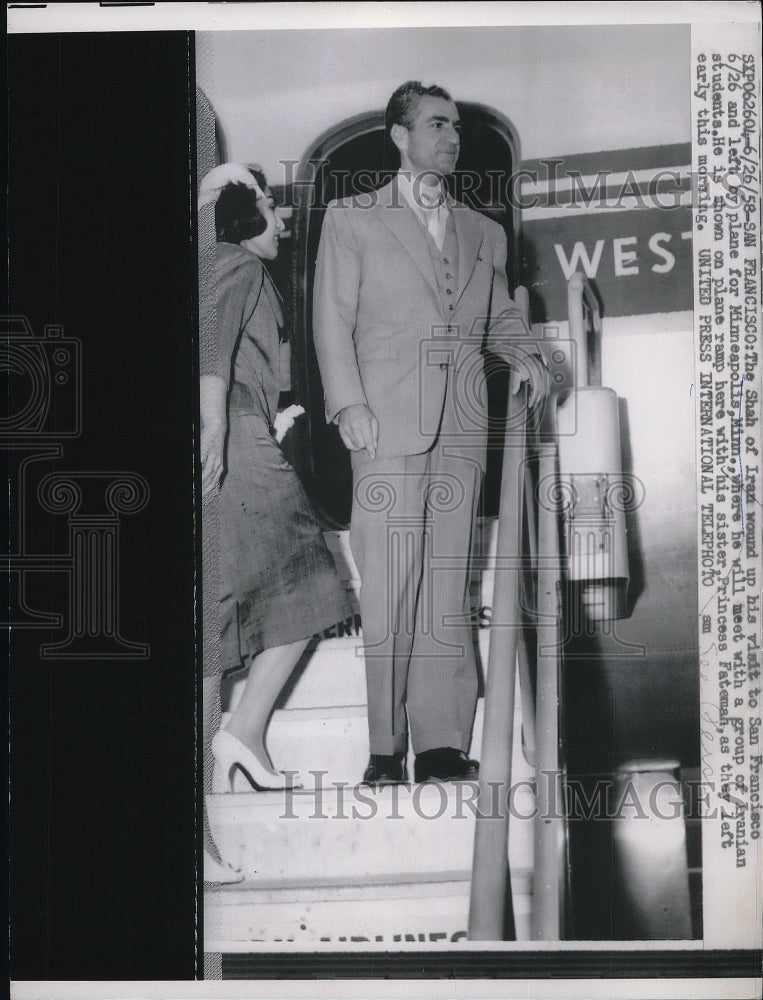 1958 Press Photo The Shah of Iran Minneapolis, Minnesota meets students - Historic Images