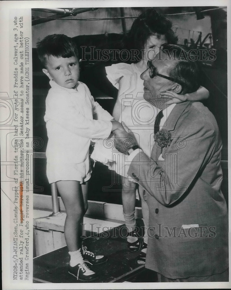 1950 Press Photo Sen. Claude Pepper of Florida Regina Crawford - Historic Images