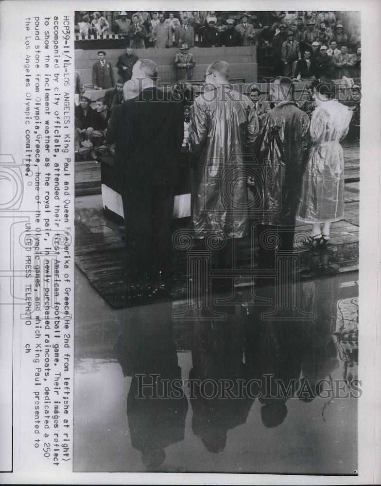1953 Press Photo King Paul and Queen Frederika of Greece in Los Angeles - Historic Images