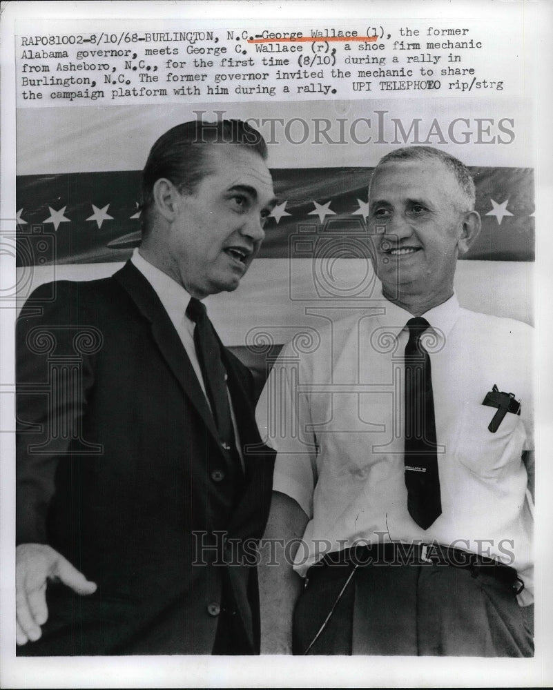 1968 Press Photo Former Alabama Governor George C Wallace - neb20414 - Historic Images