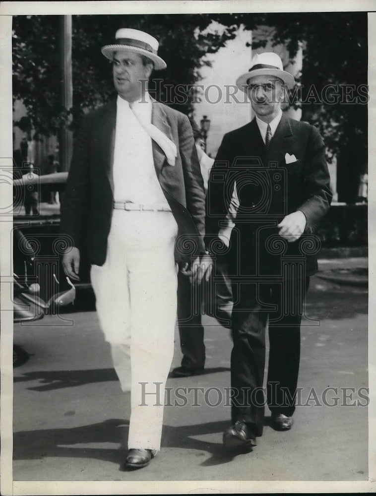 1936 Press Photo John S. Farnsworth. Deputy U.S. Marshal Clayton D. Gasque - Historic Images