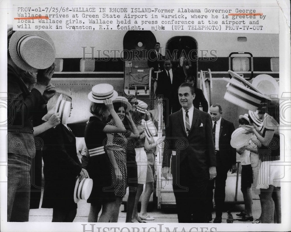 1968 Press Photo former Alabama Governor George Wallace at Green State Airport-Historic Images