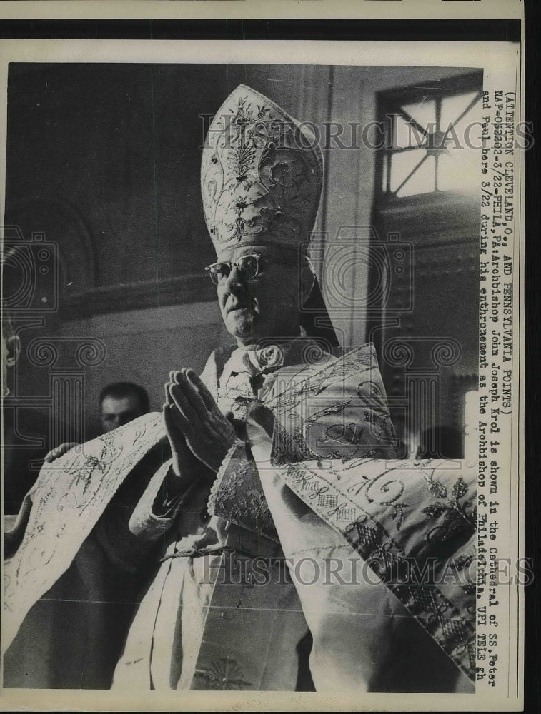 1961 Press Photo Archbishop John Joseph Krol Cathedral SS Peter Bishop - Historic Images