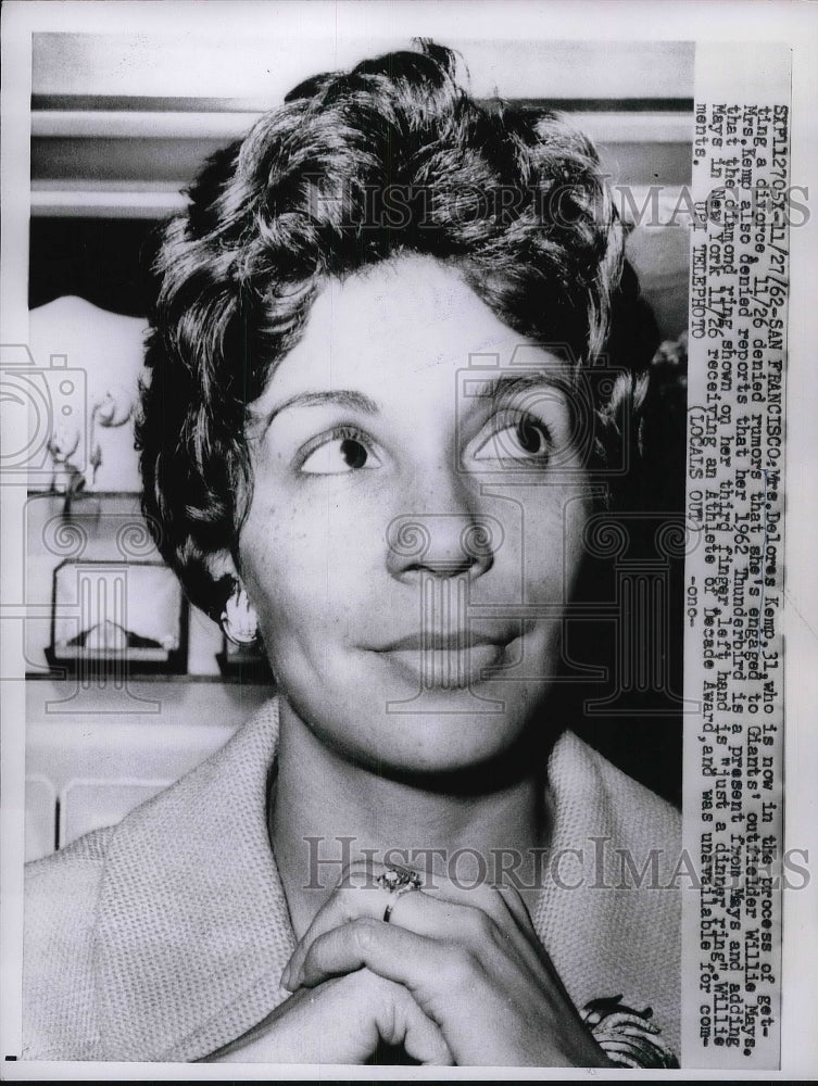 1962 Press Photo Mrs. Delores Kemp - Historic Images