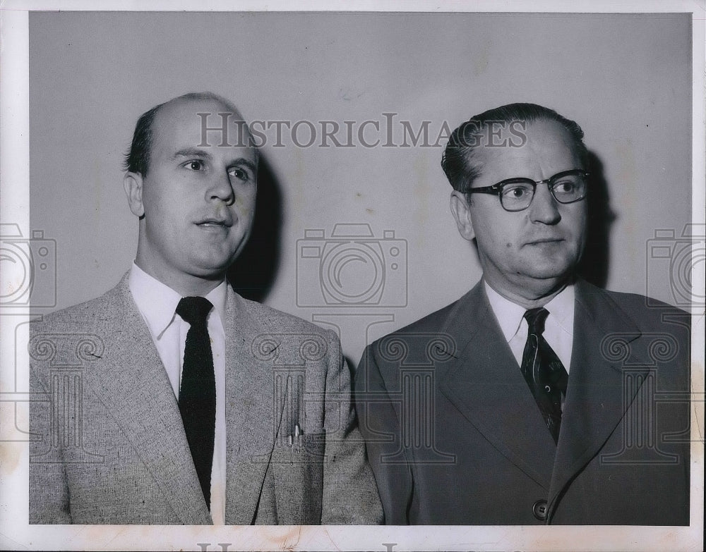 1955 Press Photo R. S. Richards of Richard&#39;s Jewelry, Martin Gall of Gall&#39;s Meat - Historic Images