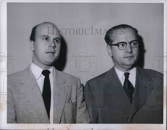 1955 Press Photo R. S. Richards of Richard's Jewelry, Martin Gall of Gall's Meat - Historic Images