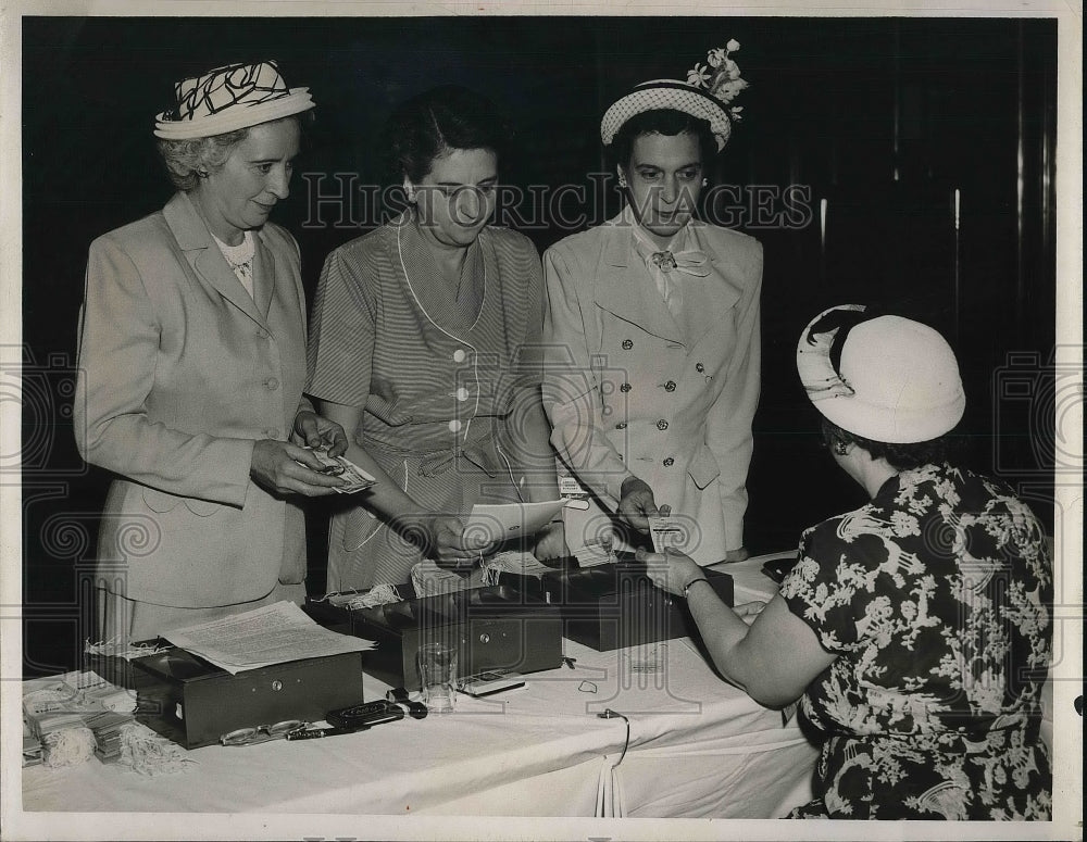 1955 Press Photo Mrs. A.H. Jarol, Mrs. Fred Jackson, Mrs. R.K. Jones, Convention - Historic Images