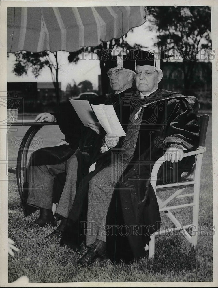 1940 Dr. Delo Grover, Dr. Dayton Miller At Commencement - Historic Images