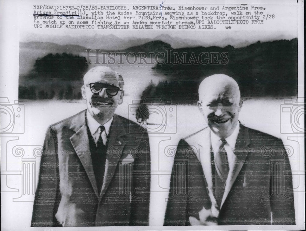 1960 Press Photo Pres. Eisenhower and Argentine Pres. Arturo Frondizi - Historic Images