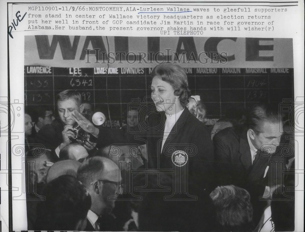 1966 Press Photo Lurleen Wallace Wife of Governor of Alabama George Wallace - Historic Images