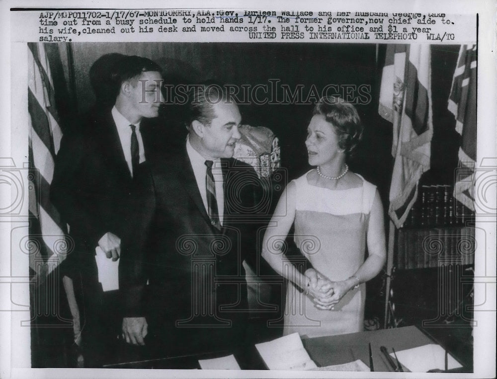 1967 Press Photo Governor of Alabama George Wallace & Mrs Wallace - Historic Images