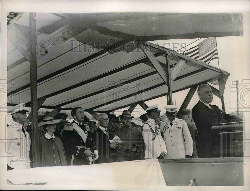 1938 Press Photo President Roosevelt, Crown Princess Louise, Prince Bertil - Historic Images