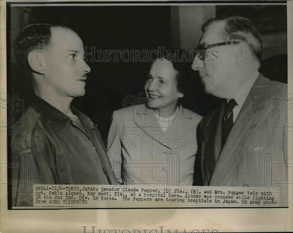 1960 Press Photo Senator Claude Pepper & Mrs Pepper - Historic Images