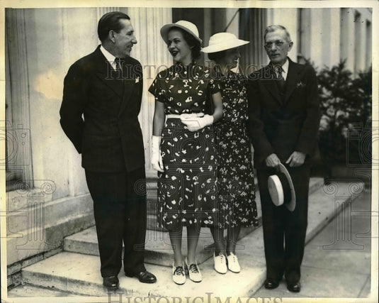 1937 Press Photo Senators Claude Pepper & CO Andrews & Betty North - neb22369 - Historic Images