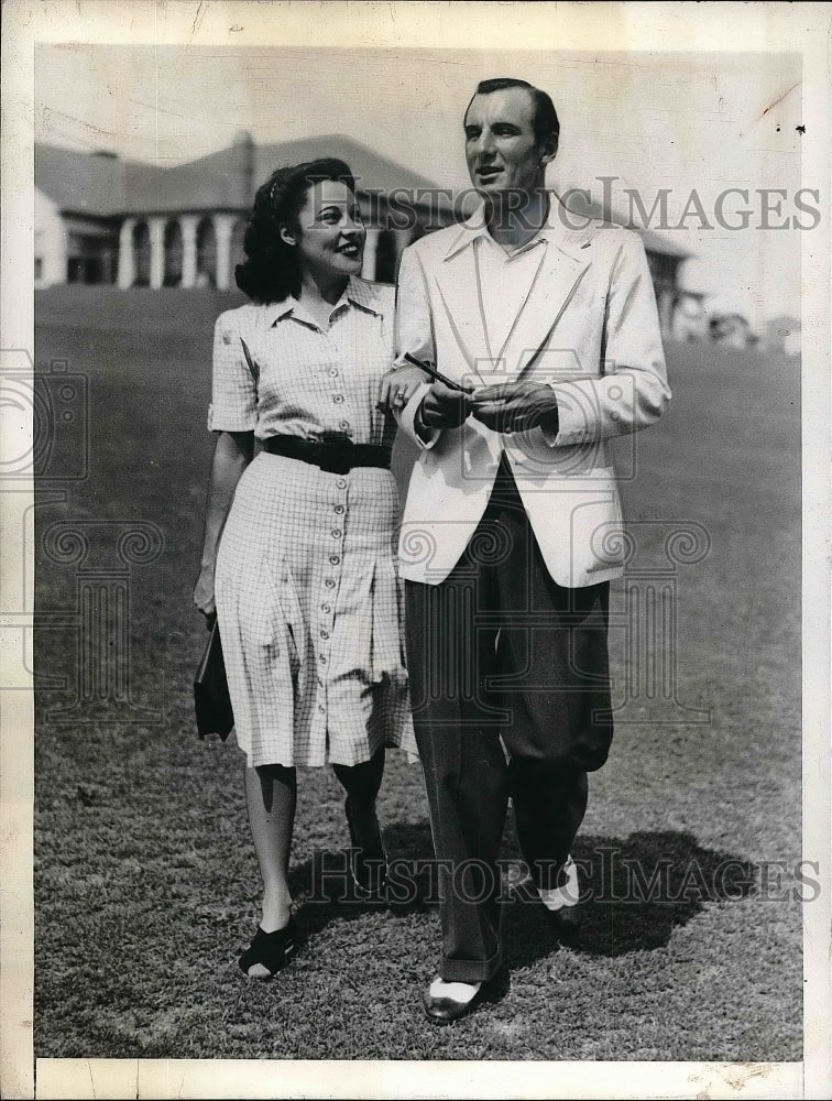 1941 Press Photo Fred Perry Former National Tennis Champion & New Bride - Historic Images