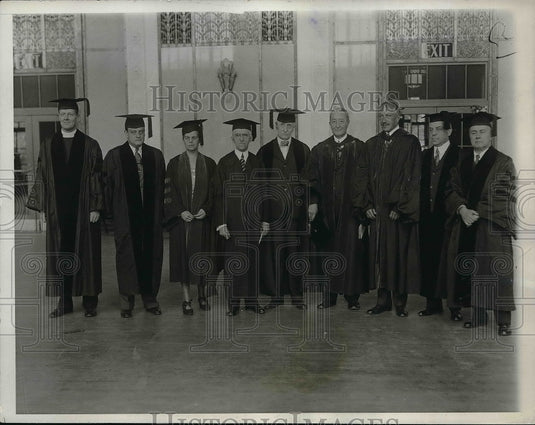 1933 Press Photo Univ of Pa, honorary degrees, AH Lucas,H Jayne,A Rigling, - Historic Images