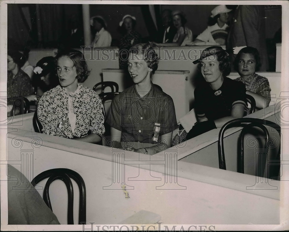 1936 Press Photo Mrs. James Roosevelt, Mrs. John Boettinger, Mrs. Forbes Morgan-Historic Images