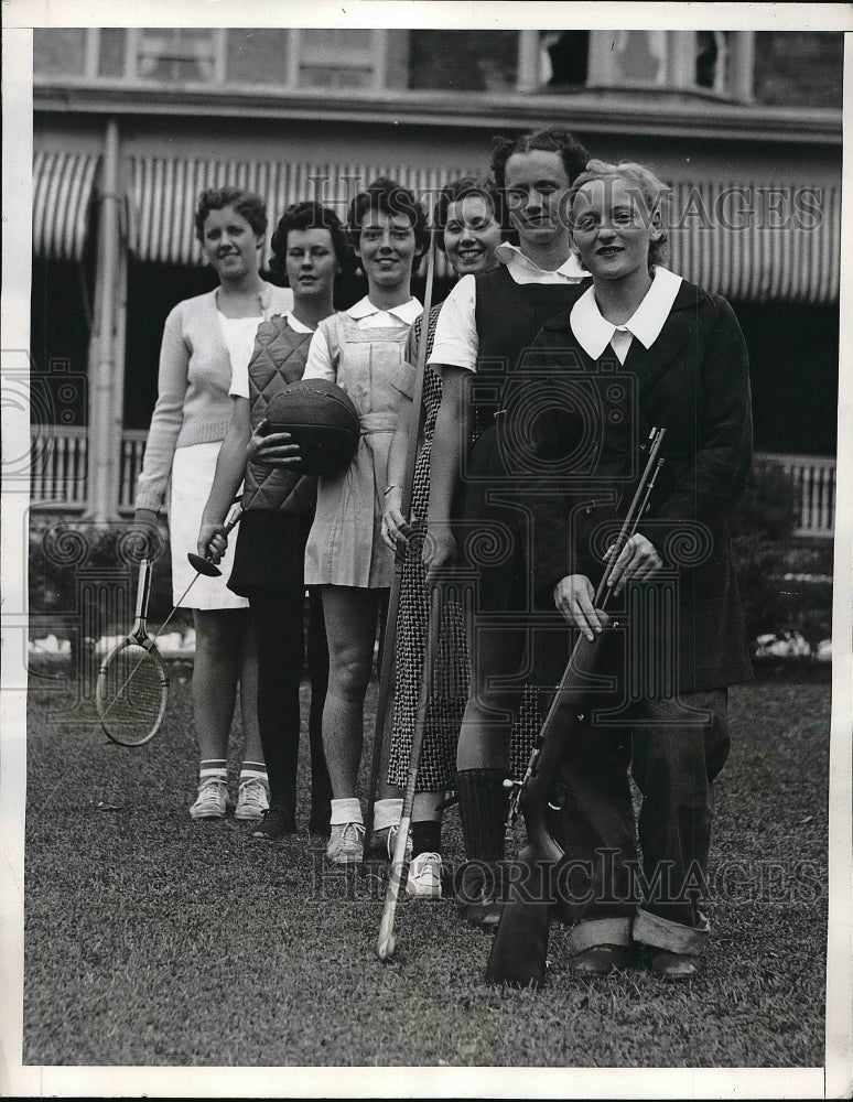 1936 Virginia Dunkin,Louise Orr,Ruth Mott,Grace Rehger,Ruth Williams - Historic Images