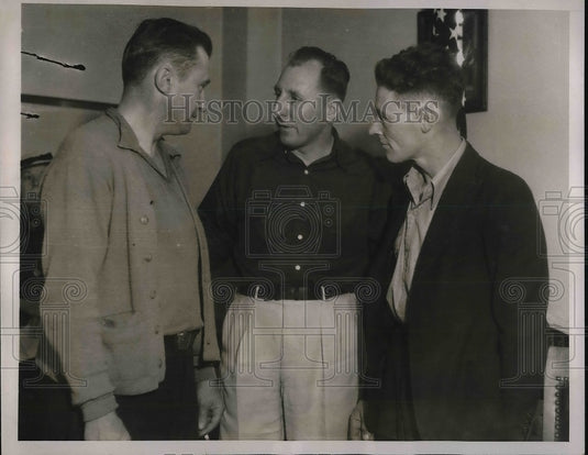 1936 Press Photo District Attorney Buron Fitts & Snake Farm Owner Hountenbrink - Historic Images