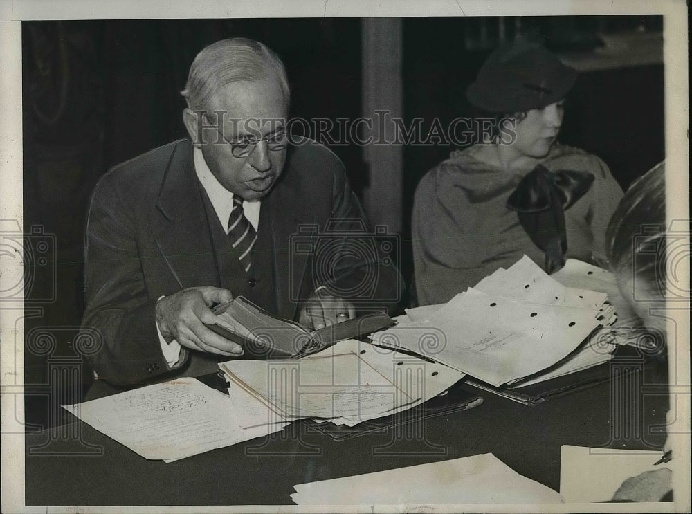 1933 Press Photo John Frey, labor advocate at Senate subcommittee hearing-Historic Images