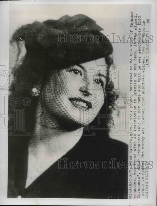 1949 Press Photo Grand Rapids, Mich. Mrs Raymond Hernandez - neb23422 - Historic Images