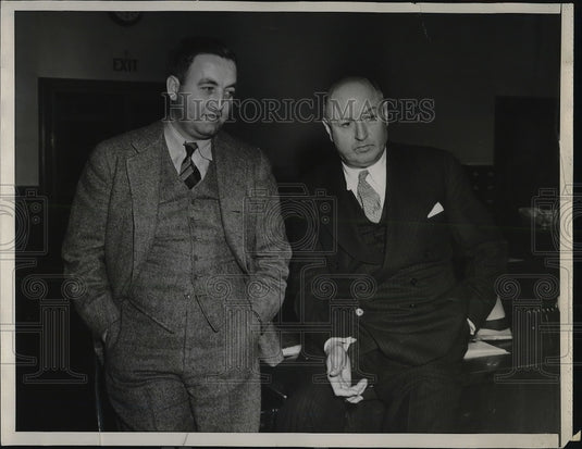 Press Photo Smith Davis Jim Farley Businessmen - Historic Images