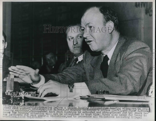 1948 Press Photo Senate Banking Subcommittee, Milton Davis & T Woods - Historic Images