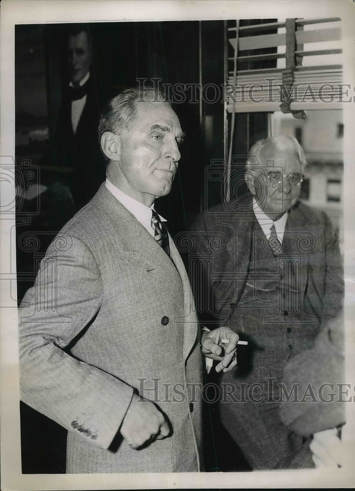 1938 Press Photo Ernest E. Norris, President, Southern Railroad, Carl Gray - Historic Images