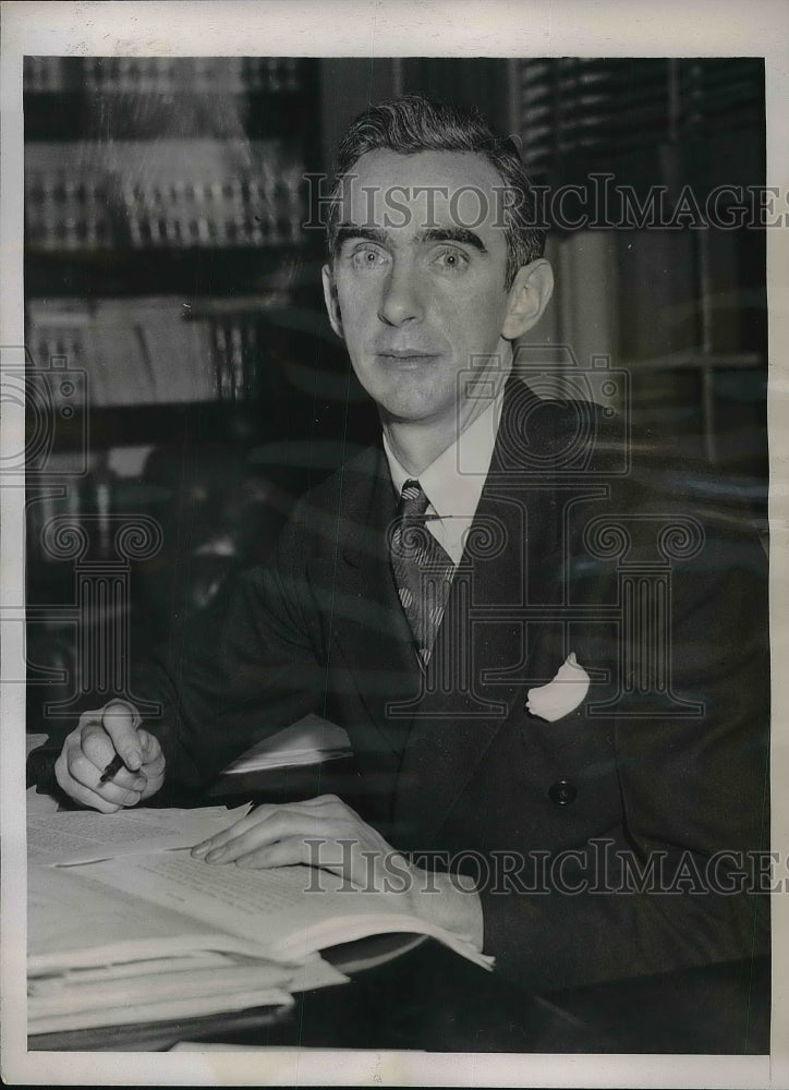 1939 Press Photo Gerard Reilly, Labor Dept solicitor in D.C.-Historic Images