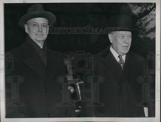 1937 Press Photo New York Attorney Henry Hooker & Myron C. Taylor In Washington - Historic Images