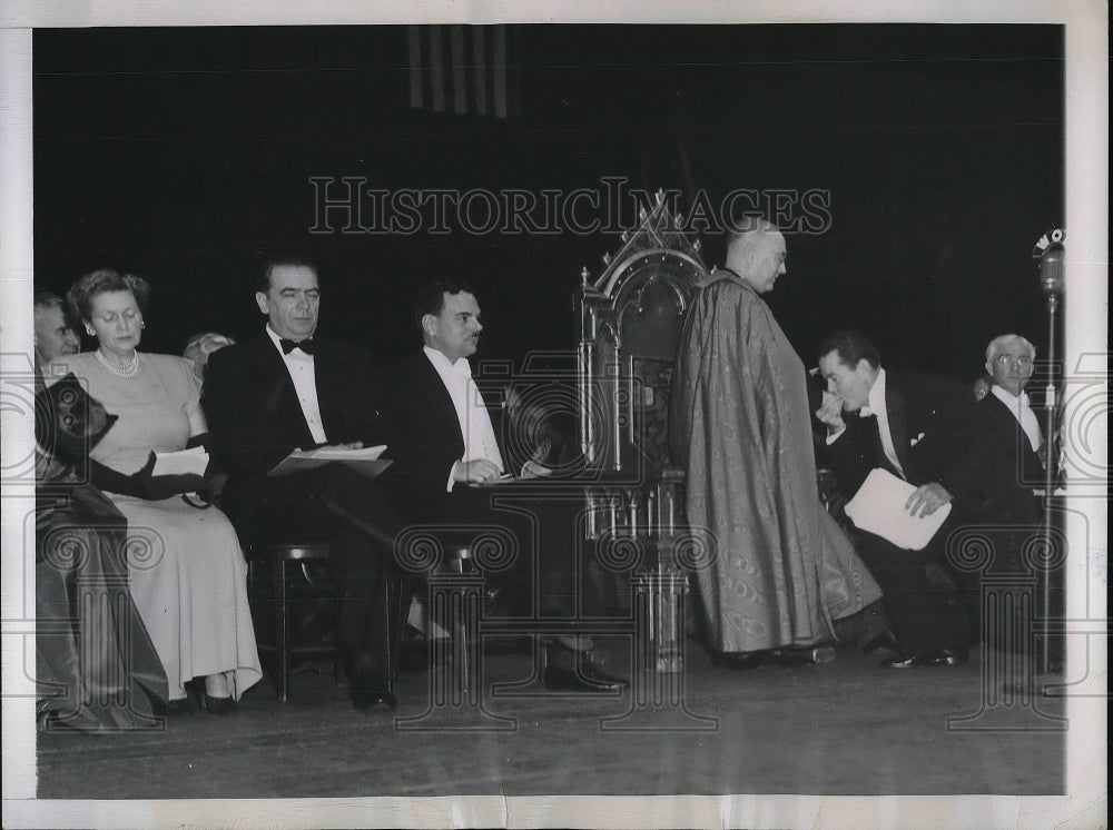 1946 NYC, Postmaster Gen Rbt Hannegan, Francis Cardinal spellman - Historic Images