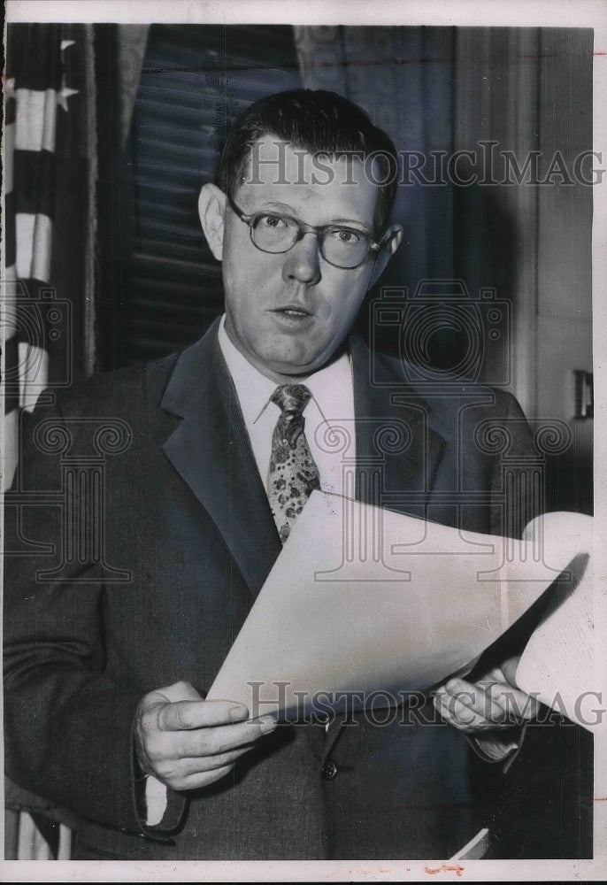 1954 Press Photo White House Press Sec James Hagerty - Historic Images