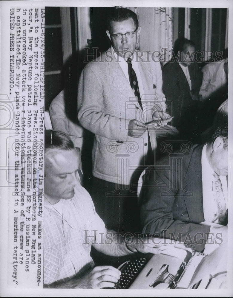 1955 Press Photo Presidential Press Secy James Hagerty - Historic Images