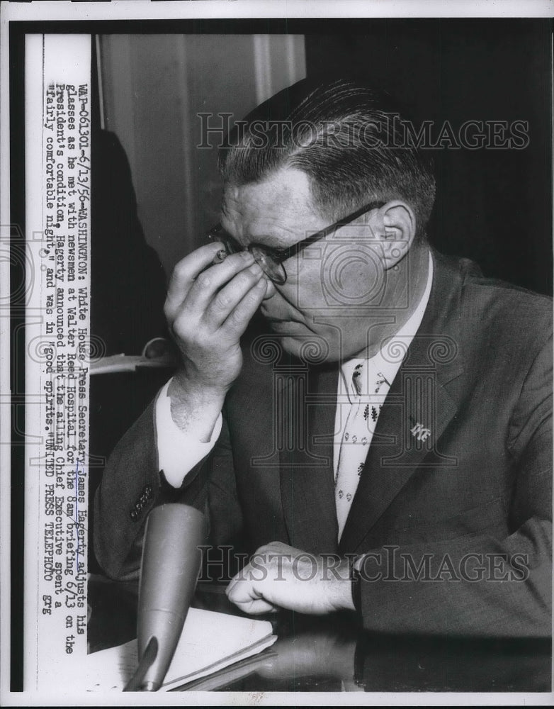 1956 Press Photo Wash.D.C.White House Press Sec James Hagerty - Historic Images