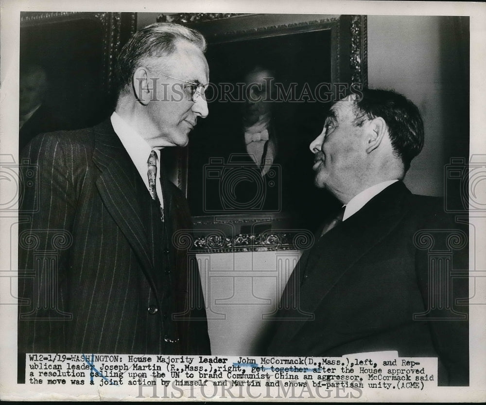 1951 Press Photo House Majority leader John McCormack, Joseph Martin-Historic Images