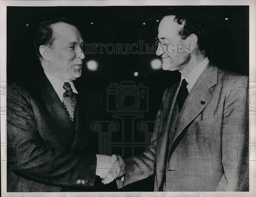 1952 Press Photo US Delegate Benjamin V. Coren &amp; Soviet Delegate Jacob Malik - Historic Images