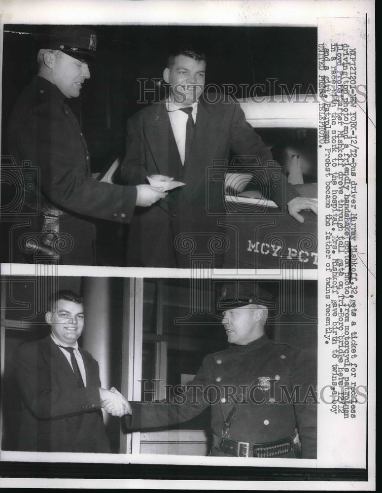 1956 Bus Driver Murray Mishkoff, Patrolman Lloyd Probst - Historic Images