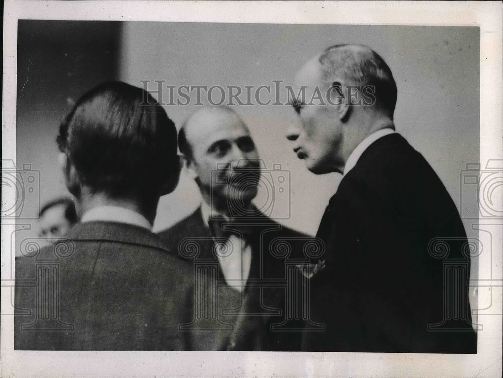 1938 Press Photo Lord Halifax, M. Karadjoff, Geneva Session on Ethiopia - Historic Images