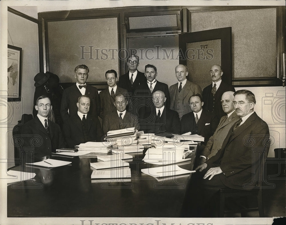 1929 Press Photo T. Howard, R. Davis, Col. Horner, R. LaMont, Dr. Klein, Tower - Historic Images